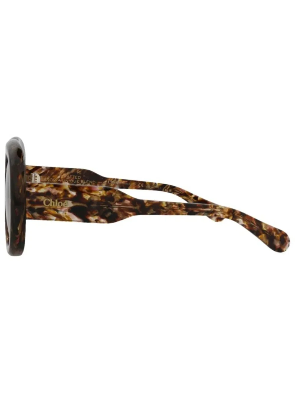 New Chloé Women's Sunglasses Square Rectangle Recycled Acetate Frame Havana